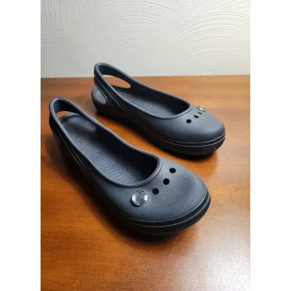 Crocs Women's Junior Kadee Ballet Flats Jeweled Size 3J Nice! - Picture 2 of 7